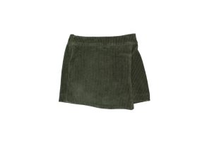 Yeşil Fitilli Kadife Şort Etek