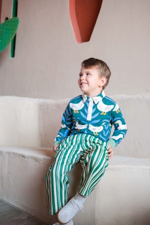 Yeşil Çizgili Pantolon